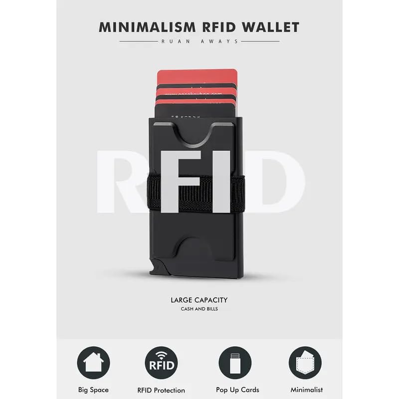 TAGIT Minimalist Metal Wallet for Men – Slim RFID Blocking Card Holder with Pop-Up Case, Cash Strap & Expandable Backplate – Holds 12+ Cards & Cash – Gift-Ready