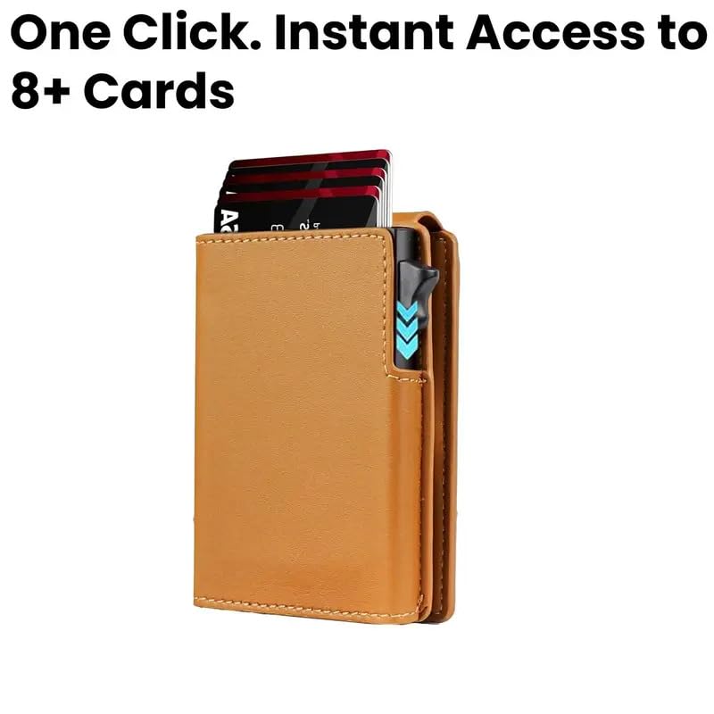 Smart Bifold Airtag Wallet for Men – RFID Blocking Pop-Up Bifold Credit Card Holder, Slim Aluminum Case, Comes in a Gift Box