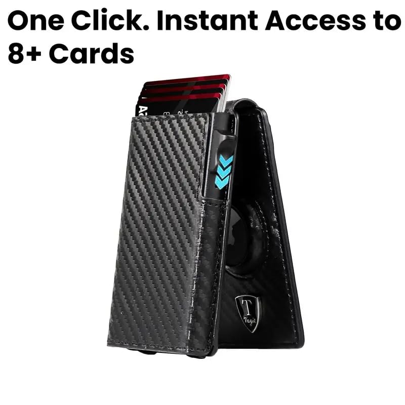 Smart Bifold Airtag Wallet for Men – RFID Blocking Pop-Up Bifold Credit Card Holder, Slim Aluminum Case, Comes in a Gift Box
