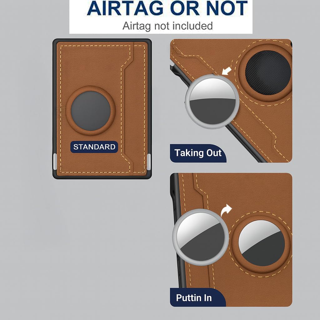Smart Bifold Airtag Wallet for Men – RFID Blocking Pop-Up Bifold Credit Card Holder, Slim Aluminum Case, Comes in a Gift Box