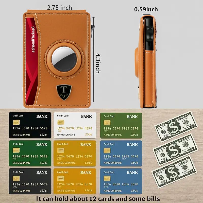 Smart Bifold Airtag Wallet for Men – RFID Blocking Pop-Up Bifold Credit Card Holder, Slim Aluminum Case, Comes in a Gift Box