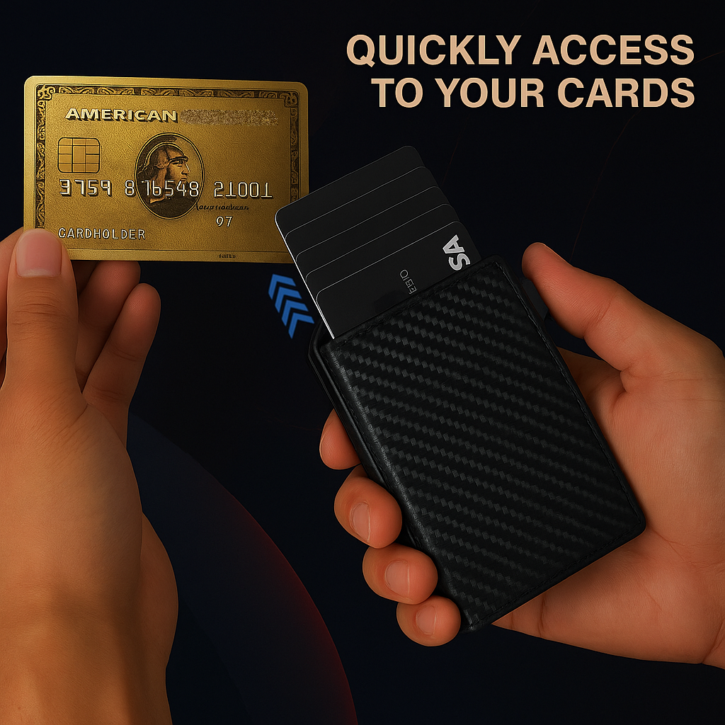 Men's Slim Pop-Up Bifold Wallet With RFID Blocking, Magnetic Closure, Money Clip, Large Capacity, Premium Gift Box