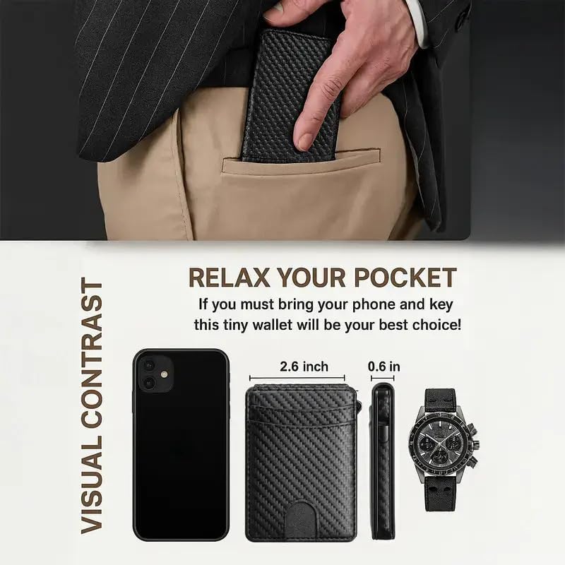 Men's Slim Pop-Up Bifold Wallet With RFID Blocking, Magnetic Closure, Money Clip, Large Capacity, Premium Gift Box