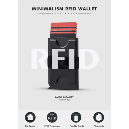 TAGIT Minimalist Metal Wallet for Men – Slim RFID Blocking Card Holder with Pop-Up Case, Cash Strap & Expandable Backplate – Holds 12+ Cards & Cash – Gift-Ready