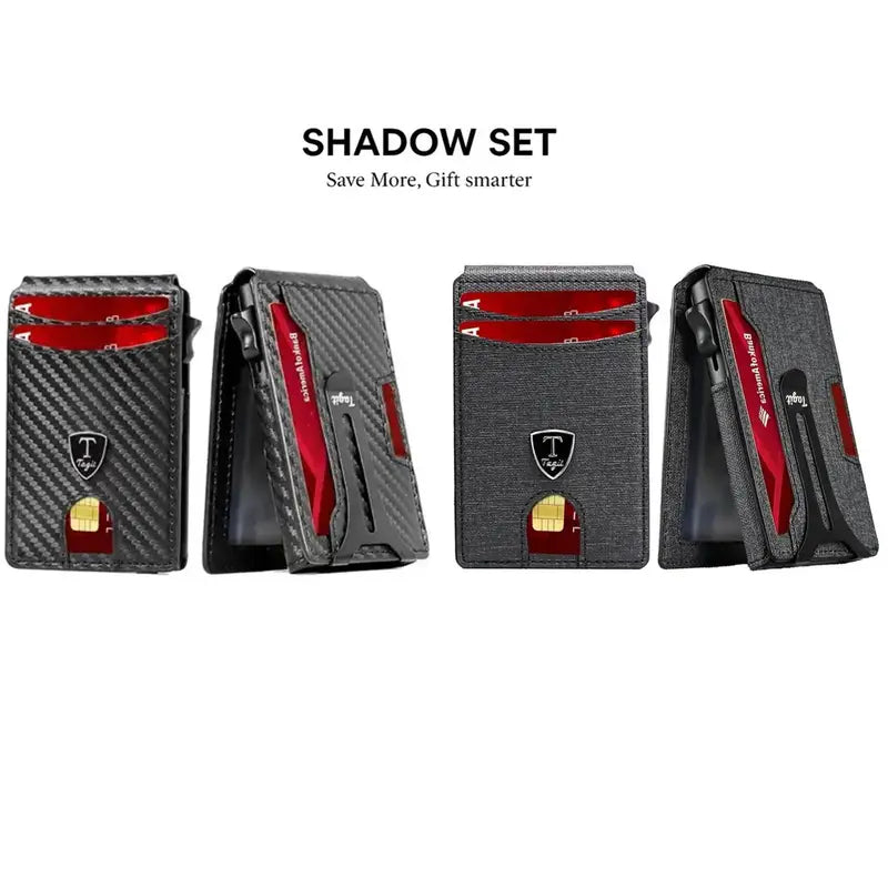 Men's Slim Pop-Up Bifold Wallet With RFID Blocking, Magnetic Closure, Money Clip, Large Capacity, Premium Gift Box