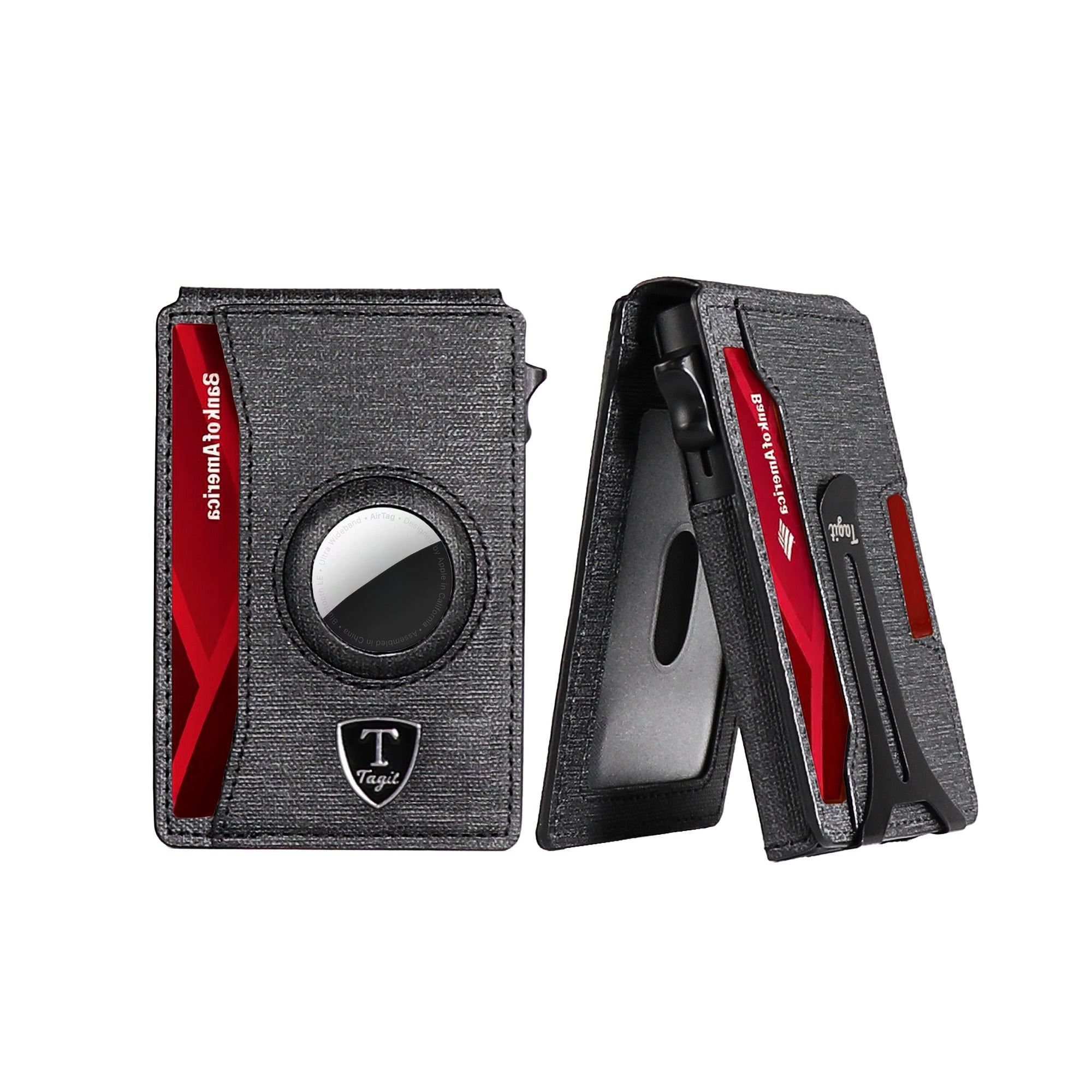 Smart Bifold Airtag Wallet for Men – RFID Blocking Pop-Up Bifold Credit Card Holder, Slim Aluminum Case, Comes in a Gift Box