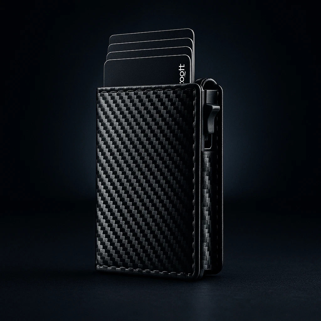 Men's Slim Pop-Up Bifold Wallet With RFID Blocking, Magnetic Closure, Money Clip, Large Capacity, Premium Gift Box